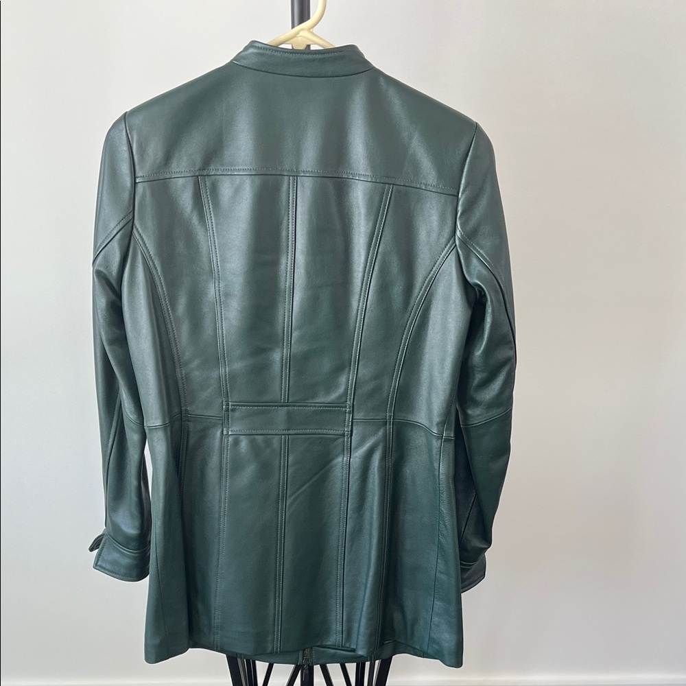 D&Co Dark Green Leather Jacket - Picture 3 of 7